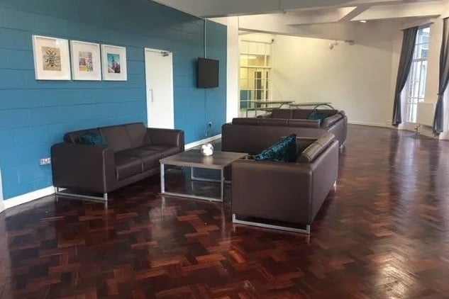 The communal living area has lots of places to sit down and talk to others 