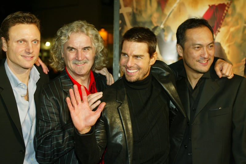 Actors Tony Goldwyn, Billy Connolly, Tom Cruise and Ken Watanabe attend the WB’s premiere of “The Last Samurai” at the Mann’s Village Theatre, in Los Angeles, California. 