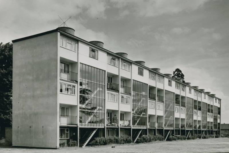 The rear of Henbury Court Flats in the early 1970s