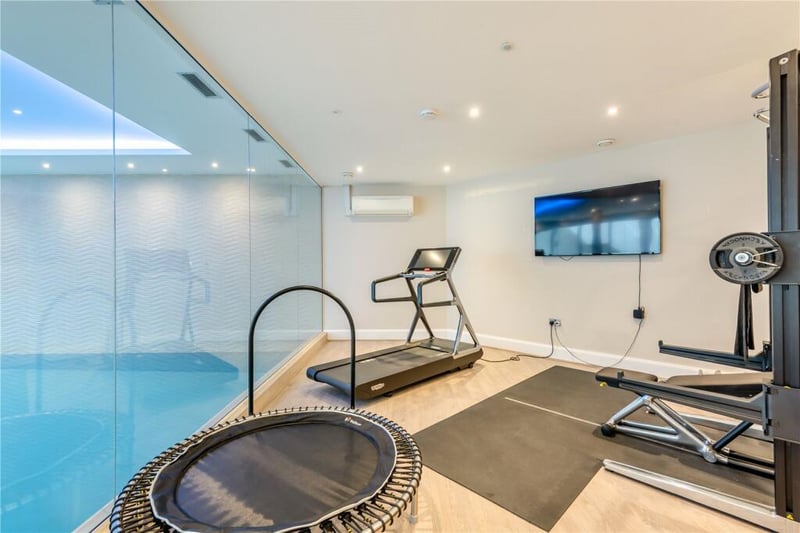 The current owners also have a gym installed by the pool to stay in shape.