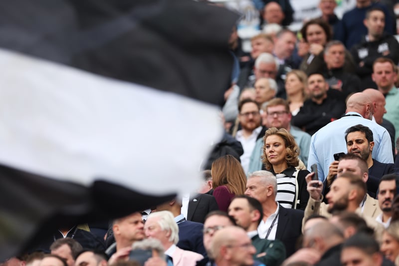 NEWCASTLE UPON TYNE, ENGLAND - MAY 18: Amanda Staveley, Co-Owner of Newcastle United looks on during the Premier League match between Newcastle United and Brighton & Hove Albion at St. James Park on May 18, 2023 in Newcastle upon Tyne, England. (Photo by Alex Livesey/Getty Images)