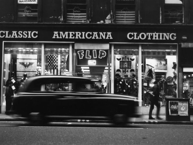 Weekend shopping included picking up records or posters from Flip and the Virgin Megastore then visiting Flip for some vintage clothes for strutting about town. 