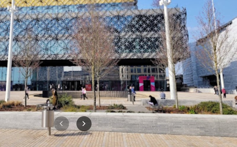 Library of Birmingham on Centenary Square is first and foremost a library, but it’s also got two balconies open to the public - which gives a great view of the city from up there. (Photo - Google Maps)