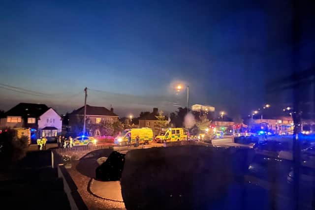 Police and ambulance crews were stationed on West Town Lane in Brislington following the incident on Sunday night (Photo credit: Andrew Knight)