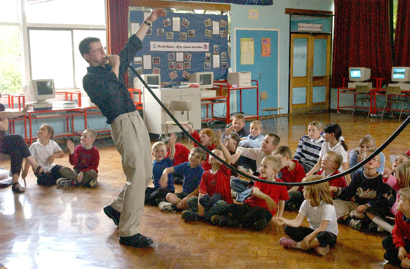 A music afternoon for these pupils at North Blunts Primary, just before its closure in 2004.
