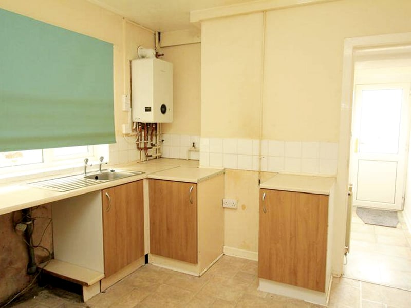 The kitchen area