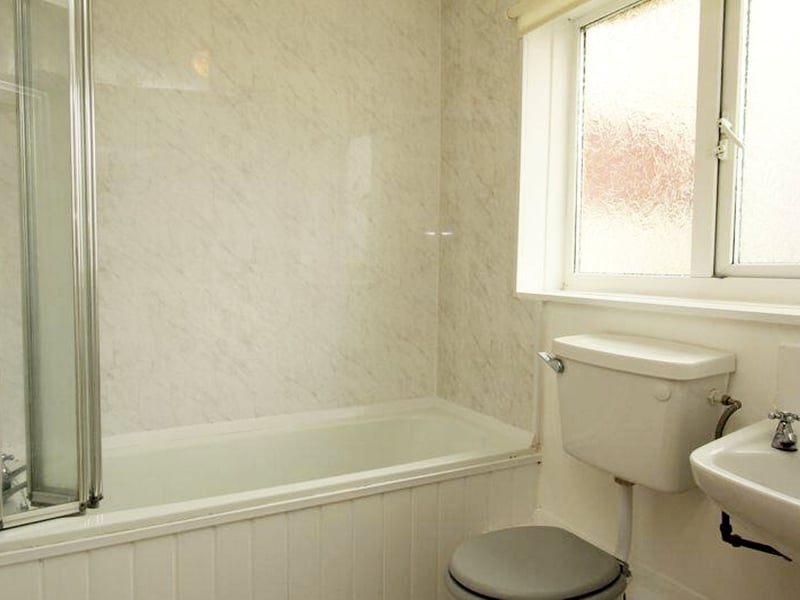 The bathroom inside the property in Barry, Wales