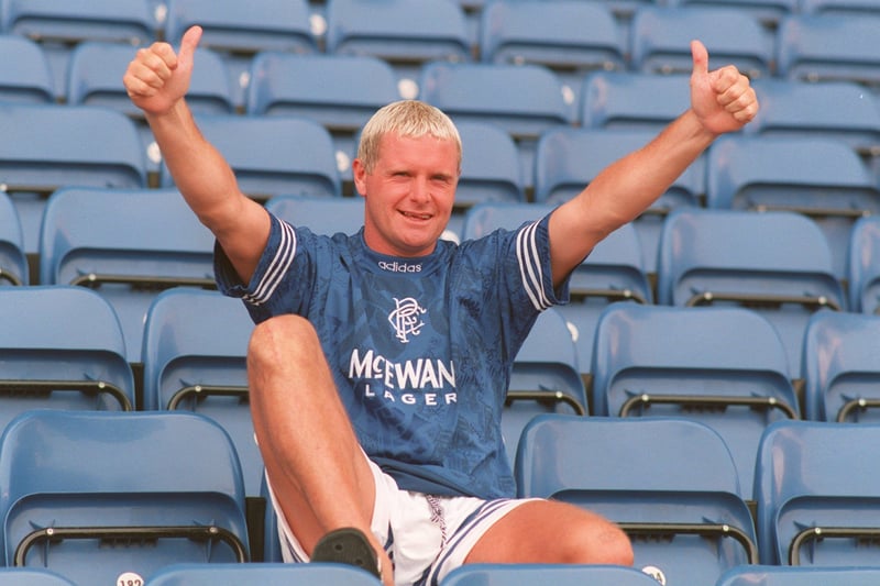 One of the most high-profile signings in their history, ‘Gazza’ boasted a stellar reputation after spells at Newcastle, Tottenham and Lazio. A great influence both on and off the pitch and has plenty of success during his near three-year stay, contributing two League titles, one Scottish Cup and one League Cup.