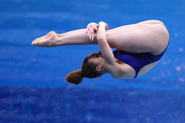 Richelle Houlden of City of Sheffield Diving Club competed during Day One of the British Diving Championships at Ponds Forge on May 27 last year. (Photo by George Wood/Getty Images) (Photo by George Wood/Getty Images)