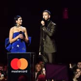 Dua Lipa and Calvin Harris accepting the British Single award during The BRIT Awards 2019 (Photo: Gareth Cattermole/Getty Images)