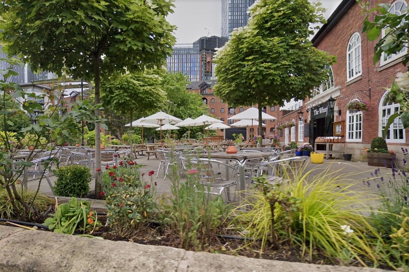 The Wharf, situated at 6 Slate Wharf, Manchester M15 4ST, is a large establishment with outdoor seating terrace and is also dog friendly. The Wharf has a rating of 4.5 out of 5 from 3,697 Google reviews.