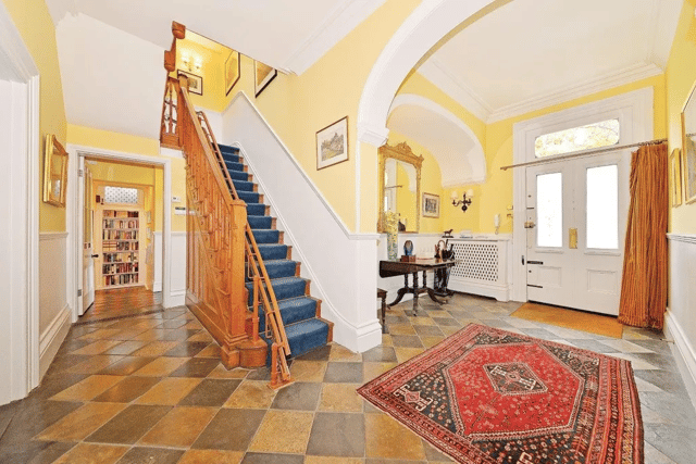 The property has an impressive staircase