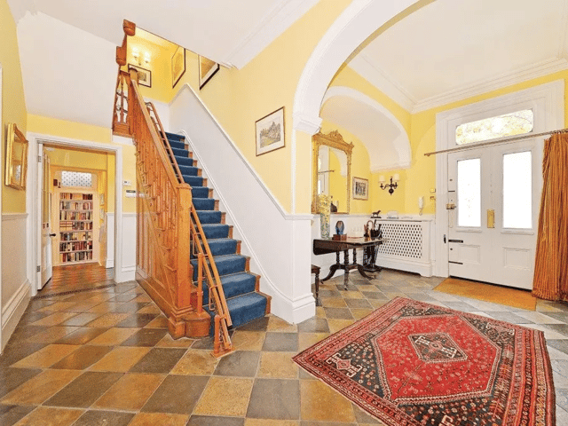 The property has an impressive staircase