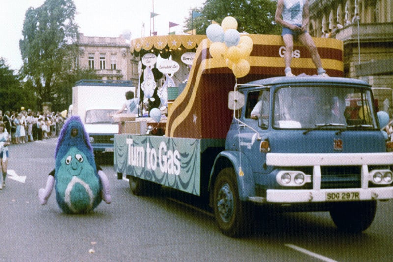 The Bristol carnival heads past the Royal West of England Academy in Queens Road in July 1979.