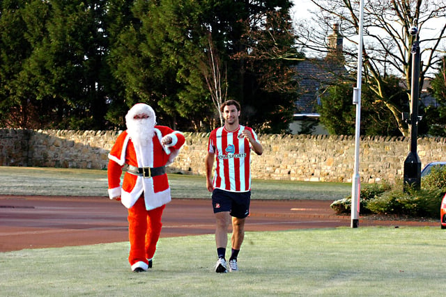 Lorik Cana teamed up with Father Christmas to launch a charity Santa Saunter in 2009.