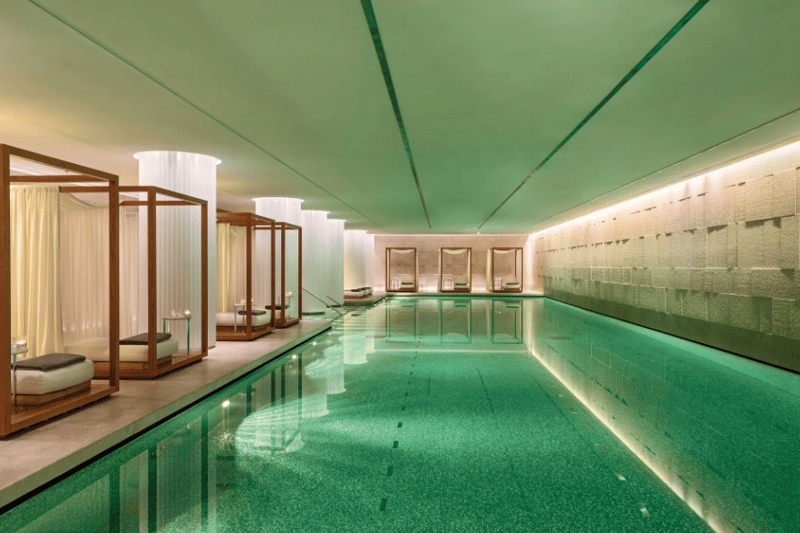 The Bulgari spa is a serious sanctuary, with two floors that feature a 25m lap pool, a vitality pool, gym, nail salon, and ‘thermal experience’ showers. Treatments involve Bulgari's own line, as well as products by ESPA, and are focused on a general concept of luxurious wellness.