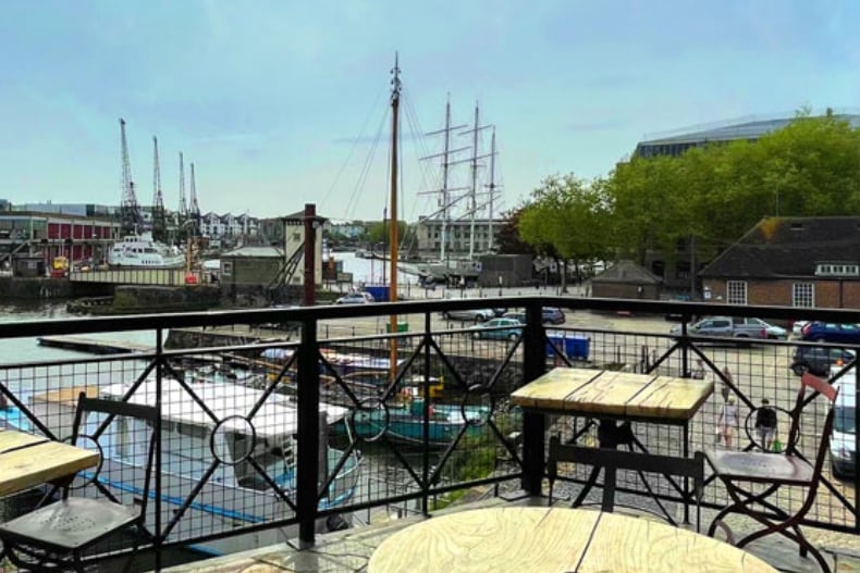 A bike shop with a restaurant and bar upstairs, Mud Dock has been a Bristol Harbourside institution for 29 years and the panoramic harbour views from the terrace are second to none.