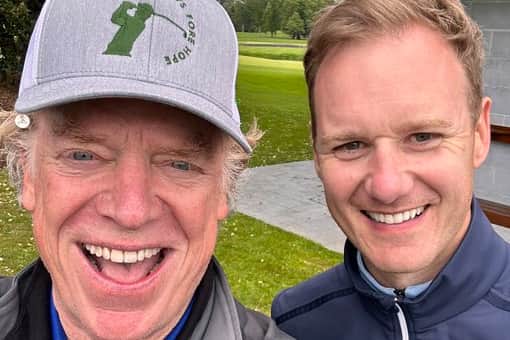 Dan Walker played golf with Christopher McDonald, actor for Scooter McGavin in Happy Gilmore. (Photo - @mrdanwalker Twitter)