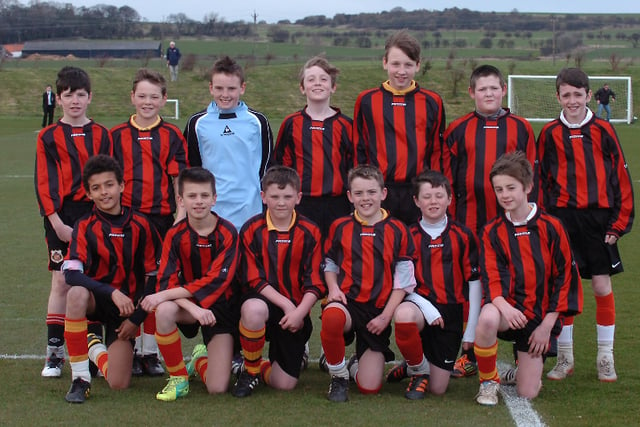 The under-12 team which represented Southmoor School 11 years ago.