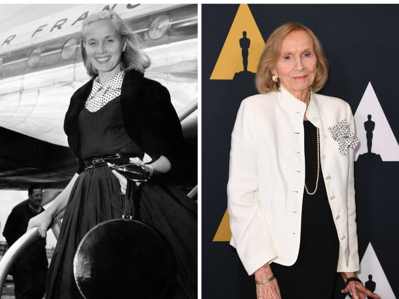 Eva Marie Saint, 98, has had a seven-decade long career. She was born on 4 July 1924 and will turn 99 later this year. She has won an Academy Award and a Primetime Emmy Award and has also been nominated for a Golden Globe Award and two British Academy Film Awards. Saint is both the oldest living and earliest surviving Academy Award-winner and also one of the last surviving stars from the Golden Age of Hollywood cinema. She retired from acting in 2021. Photo: Eva Marie Saint in 1954 (left) and 2019 (right)