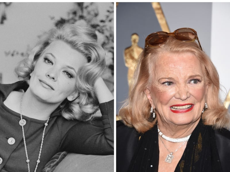 Gena Rowlands, whose full name is Virginia Cathryn Gena Rowlands,  is another actress from the Golden Age of Hollywood. Born on 19 June 1930, she will turn 93 later this year. She worked with her late actor-director husband John Cassavetes in ten films, including A Woman Under the Influence (1974) and Gloria (1980), both of which earned her nominations for the Academy Award for Best Actress. Younger film lovers will recognise her for her performance as the older version of Allie Hamilton in The Notebook (2004), which was directed by her son Nick Cassavetes. Photo: Gena Rowlands in 1968 (left) and 2016 (left).