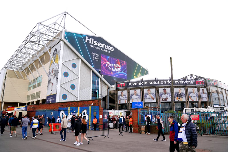 A general view of the stadium as fans arrive ahead of the Premier League match at Elland Road