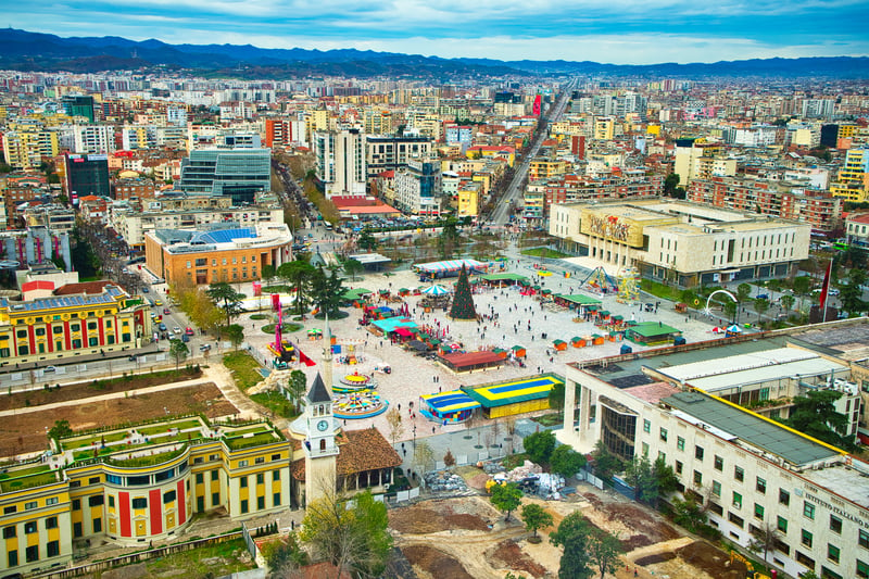 Tirana in Albania has the 6th cheapest rents in Europe. A one bed flat in this city costs an average of €430 a month. Image: Adobe