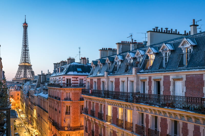 In Paris, France, the average monthly rent for a one bedroom apartment is €1,250. Image: Adobe