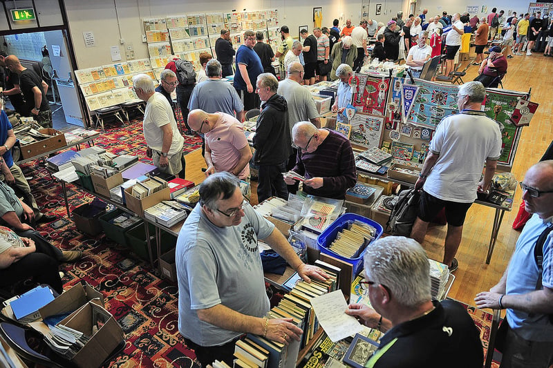 Hundreds of collectors gathered at Pudsey Civic Hall to browse through the large selection of  memorabilia and programme stalls. (Photo: Steve Riding)