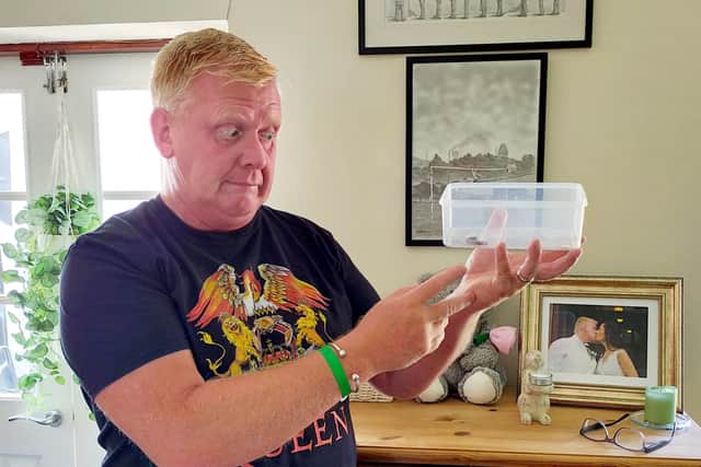 David Judd, 55, had been unpacking his clothes just hours after arriving home when he suddenly spotted the venomous arachnid.