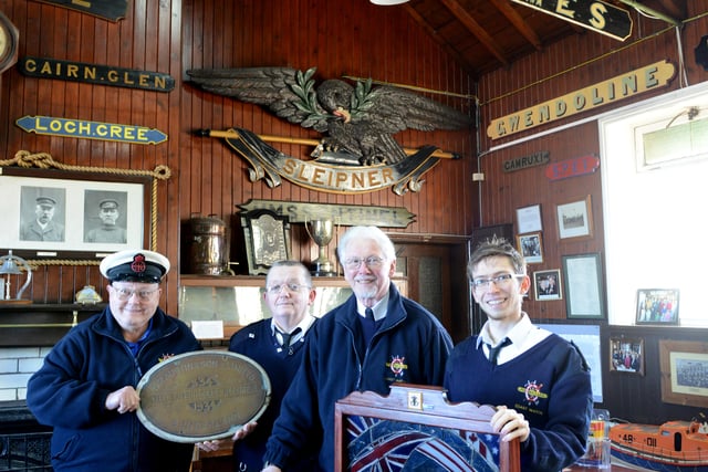 A scene from the Sunderland Volunteer Life Brigade Museum when it was awarded £9,300 by the Heritage Lottery Fund in 2014. Pictured with a sample of the artefacts at the museum were l-r Thomas Cavanagh, Darren Moon, Alastair Youle and Mathew Gleghorn.