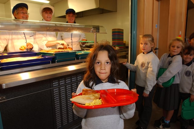 Let's join the children at Grangetown Primary School for lunch in 2003.