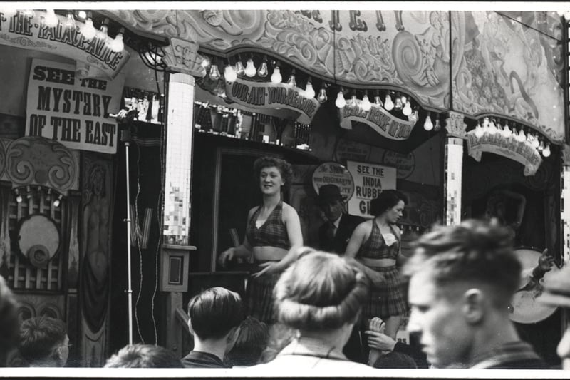 Attractions at the Hoppings fair in Newcastle 1952