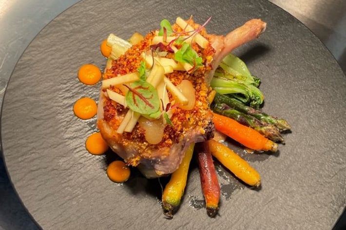 One of Stailinn Scottish Kitchen’s standout dishes is this French trimmed Ayrshire pork tomahawk. 
