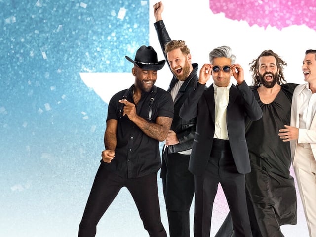 Including spin-offs in several different countries, the ever-popular Queen Eye follows "the fab five" as they advise men on fashion, grooming, food, culture and design.
