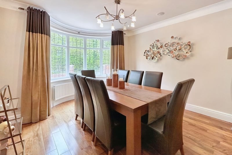 A large dining area is perfect for family dinners