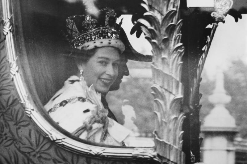 A smiling Queen on the day of her coronation