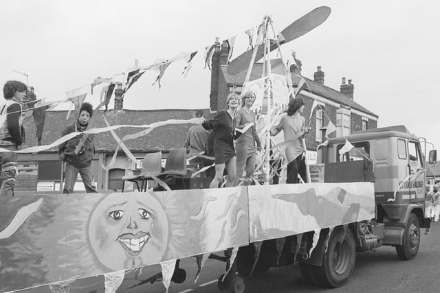 No carnival is complete without a parade of floats. Here's one at the East End and Hendon Carnival in 1980.