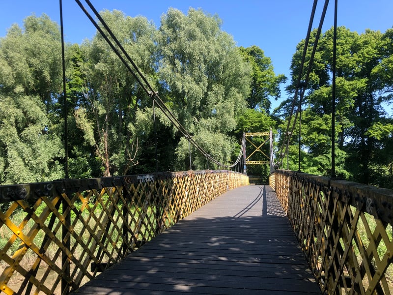 The Sparkes Evans suspension bridge was designed by the same engineer who designed Gaol Ferry Bridge.