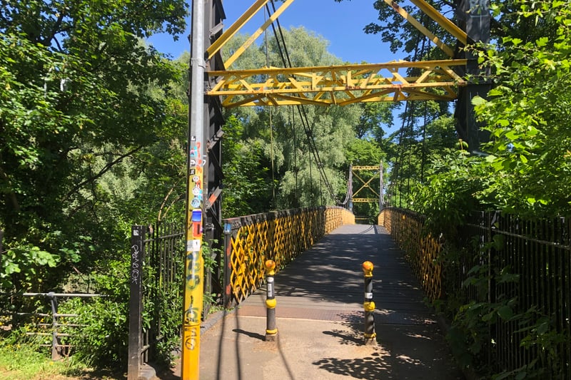 The park can be accessed via the yellow footbridge tucked away down a lane next to Paintworks on Bath Road.