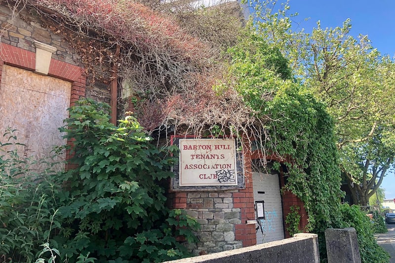 Only the faded old sign reminds passers-by that this derelict building earmarked for demolition was once the Barton Hill Tenants Association Club.