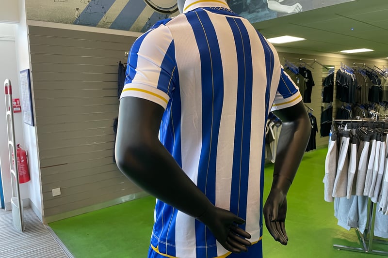 Blue and white stripes, of course, with a nice gold pin stripe