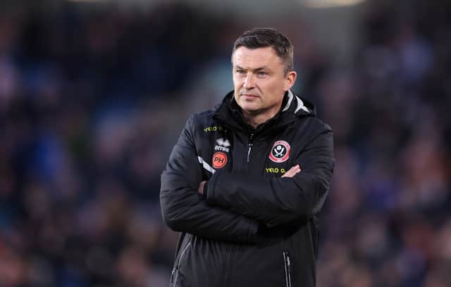 Sheffield United Paul Heckingbottom looks on during a match