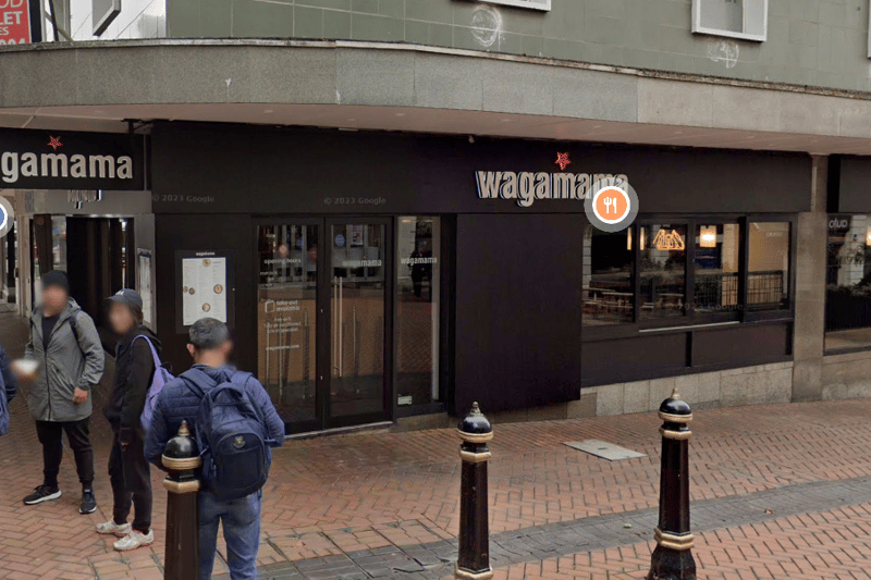 Wagamama on New Street is the fourth most liked Japanese restaurant in Birmingham. Wagamama is a British restaurant chain, serving Asian food based on Japanese cuisine. (Photo - Google Maps)