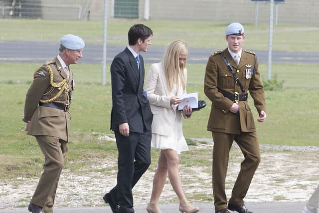 Prince Harry (right), spoke of the impact press intrusion had on his relationship with then-girlfriend Chelsy Davy (second-right)  (Photo by Jamie Wiseman - WPA Pool / Getty Images)