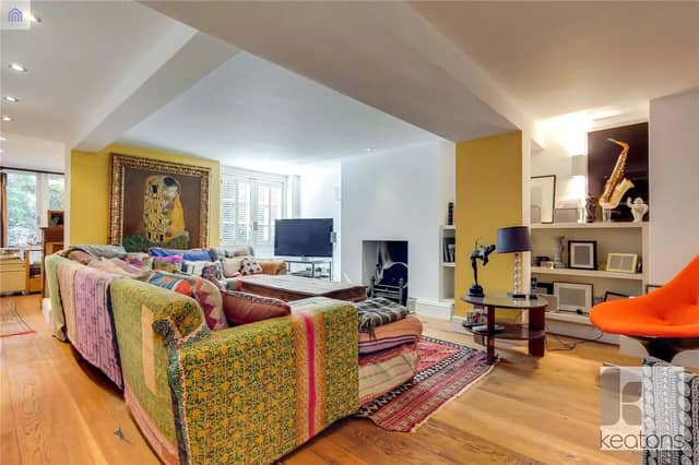 The lounge on the lower ground floor which features a fantastic saxophone photo