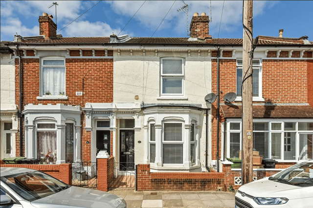 The front of the two-bedroom terrace house