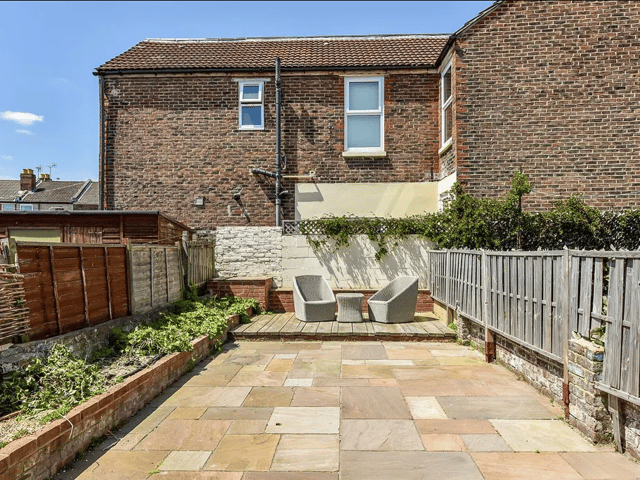The property enjoys a spacious patio