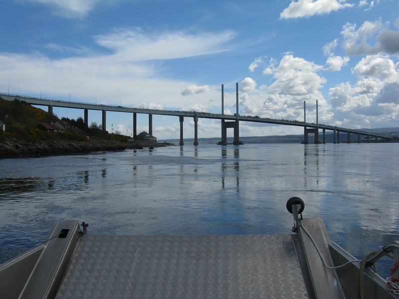 The Kessock Bridge links Inverness and the Black Isle and is a major crossing over the Beauly Firth. Past the bridge you’ll discover North Kessock village. There, you can enjoy Dolphin sightings in a quieter area as the dolphins that are frequently sighted nearby are those that have travelled up the Beauly Firth after being in Chanonry Point.