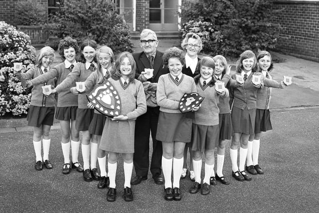 The netball team with their plaques. Pictured with Mrs Amundson, coach and Councillor Wilson are left to right: Joanne Ellis, Susan Laverick, Carol Adams, Jane Baxter, Janice Hodgson, captain; Allison Hugal, Sandra Webster, Elaine Lightfoot, Carol Tennent, Angelia Southern.